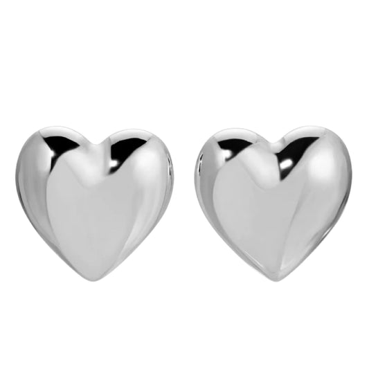 Cara Puffy Heart Stud Earrings